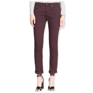 RAG & BONE DRE LOW RISE SLIM BOYFRIEND BURGUNDY 27